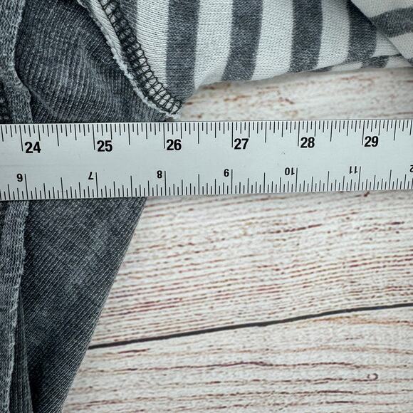 Stone Brewing V-Neck Striped Hoodie Sweatshirt Womens XL Gray Rough Seam - Picture 10 of 11